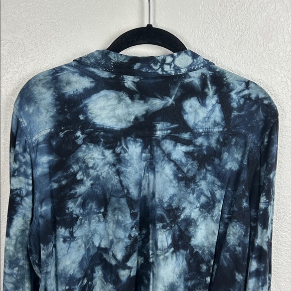 Rock & Republic Blue Tie-Dye Shirt Long Sleeve Button Down Sz L  Career Wear - Picture 10 of 10